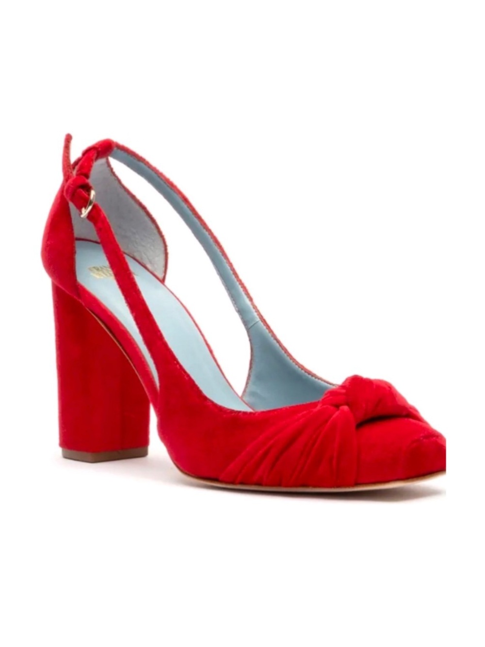Frances Valentine Retro Knotted Velvet Pump in Scarlet - Size 9 NIB